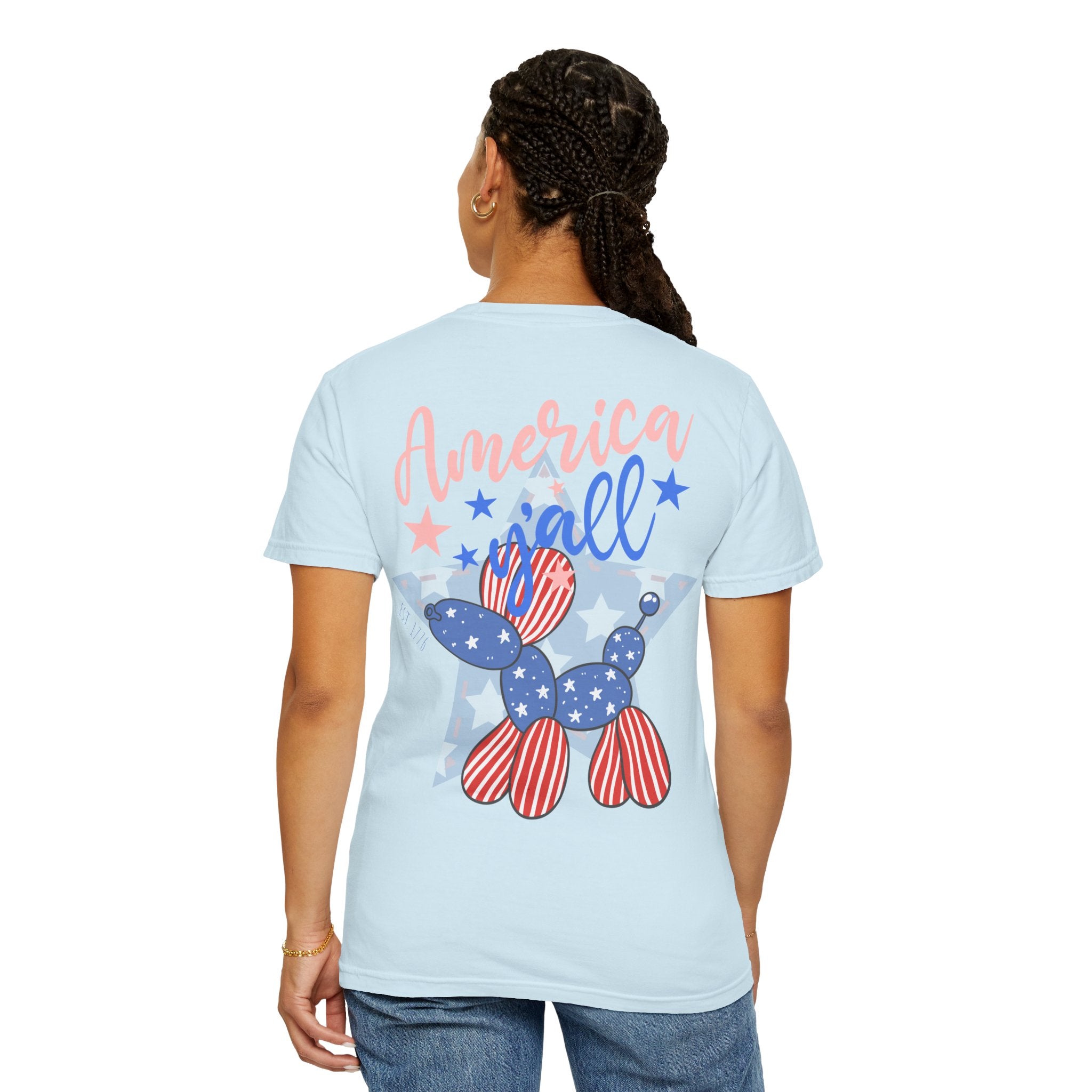 Patriotic Balloon Dog T-Shirt — "America Y'all" 4th of July Tee