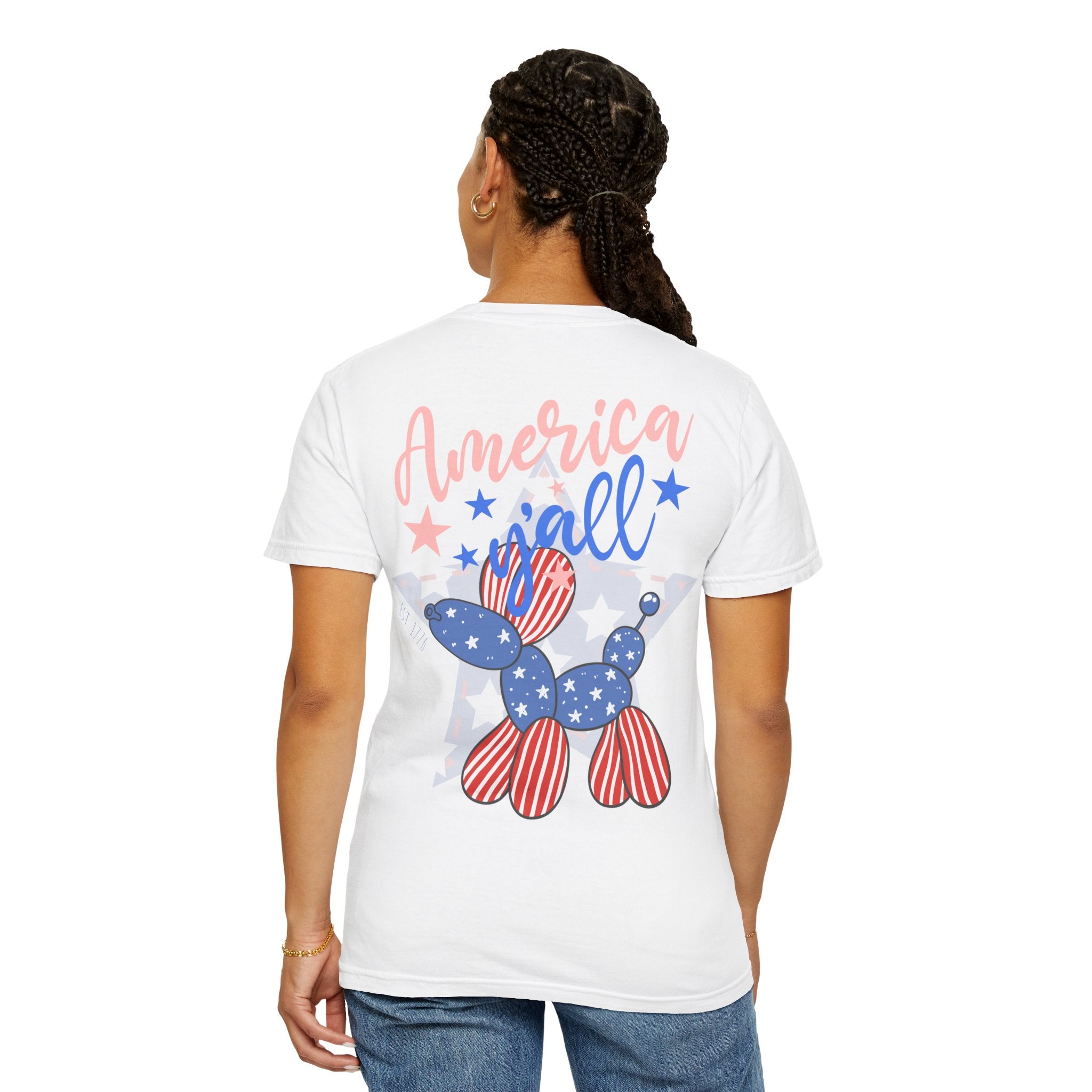 Patriotic Balloon Dog T-Shirt — "America Y'all" 4th of July Tee