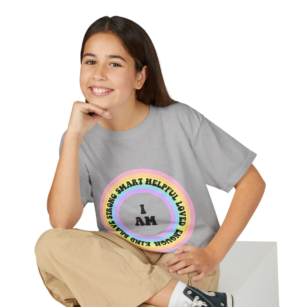 Youth 'I AM' Positive Affirmation T-Shirt — Rainbow Confidence Tee