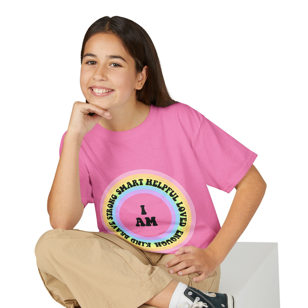 Youth 'I AM' Positive Affirmation T-Shirt — Rainbow Confidence Tee