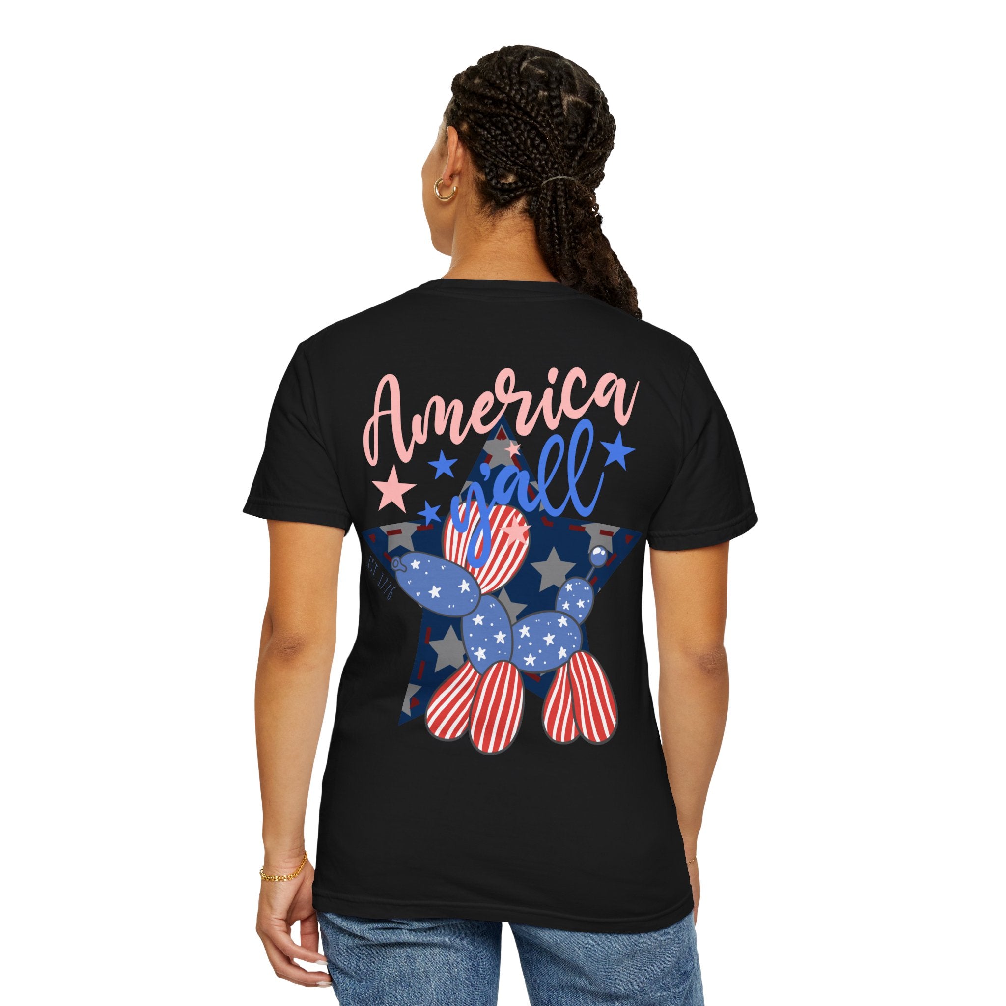 Patriotic Balloon Dog T-Shirt — "America Y'all" 4th of July Tee