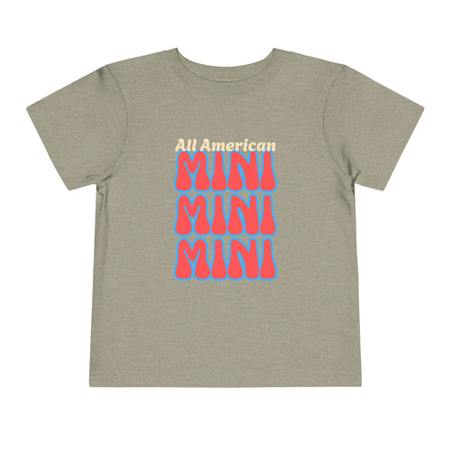 All American Mini Toddler Tee — Retro Red & Blue Graphic