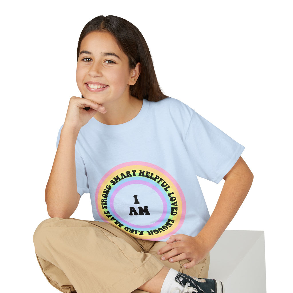 Youth 'I AM' Positive Affirmation T-Shirt — Rainbow Confidence Tee