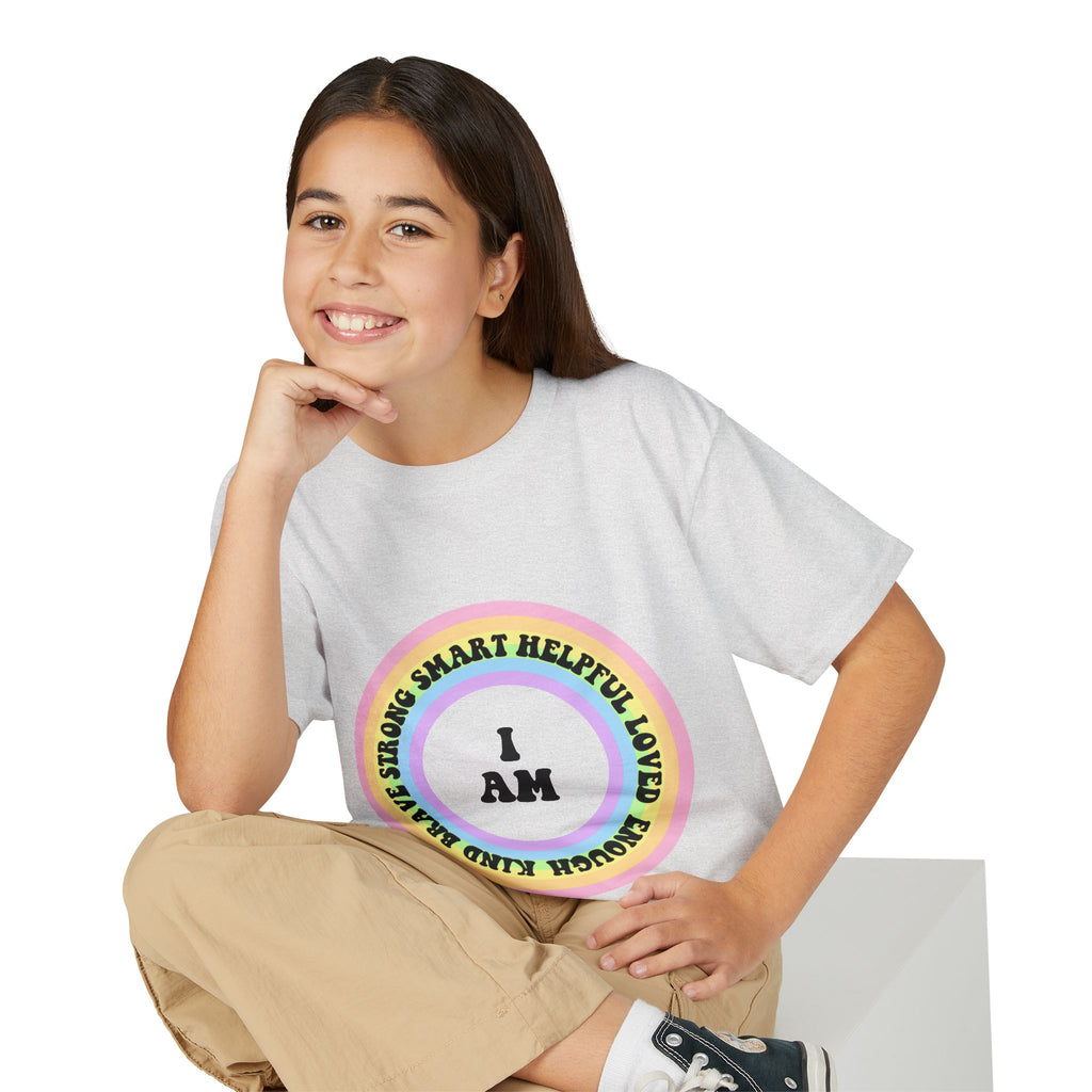 Youth 'I AM' Positive Affirmation T-Shirt — Rainbow Confidence Tee