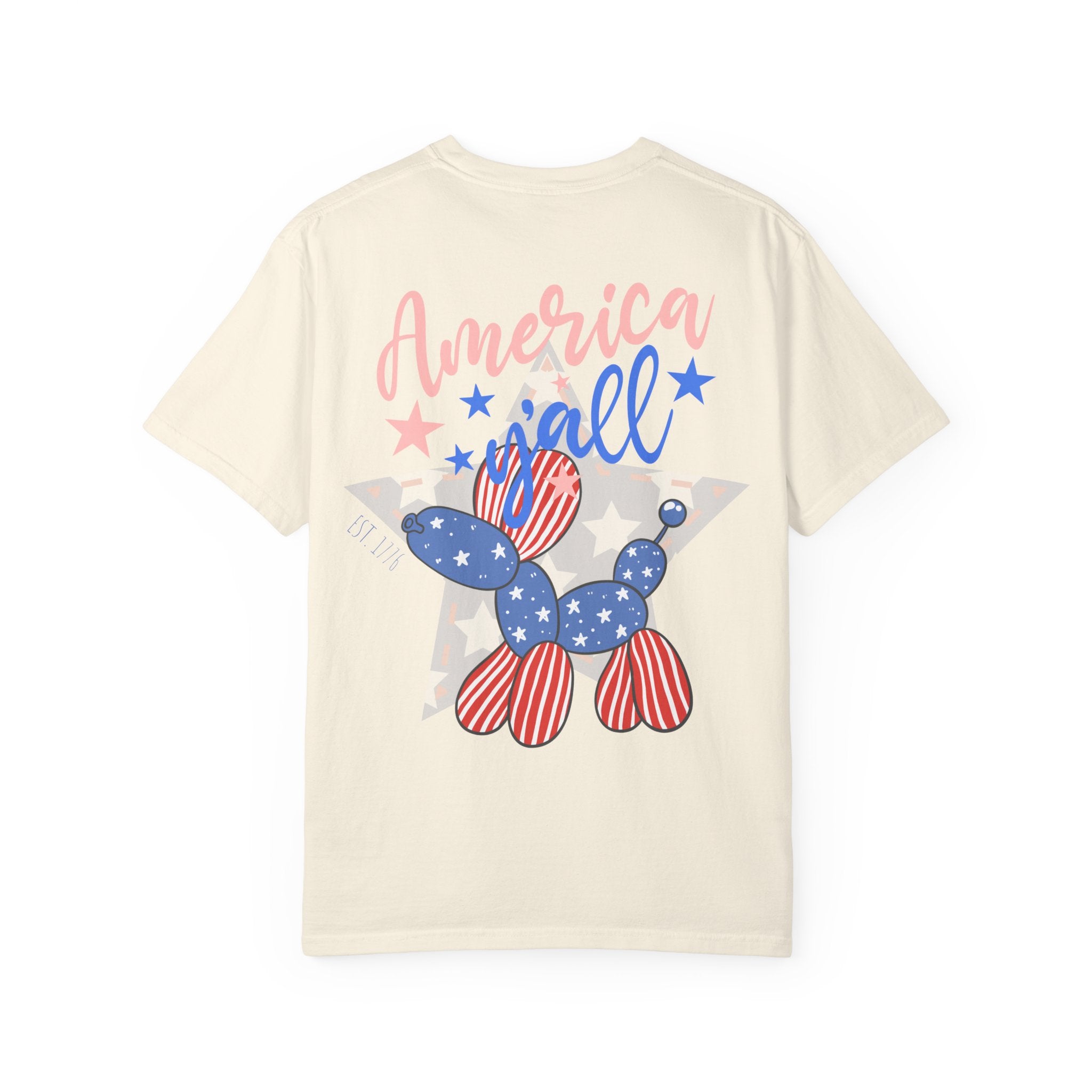 Patriotic Balloon Dog T-Shirt — "America Y'all" 4th of July Tee