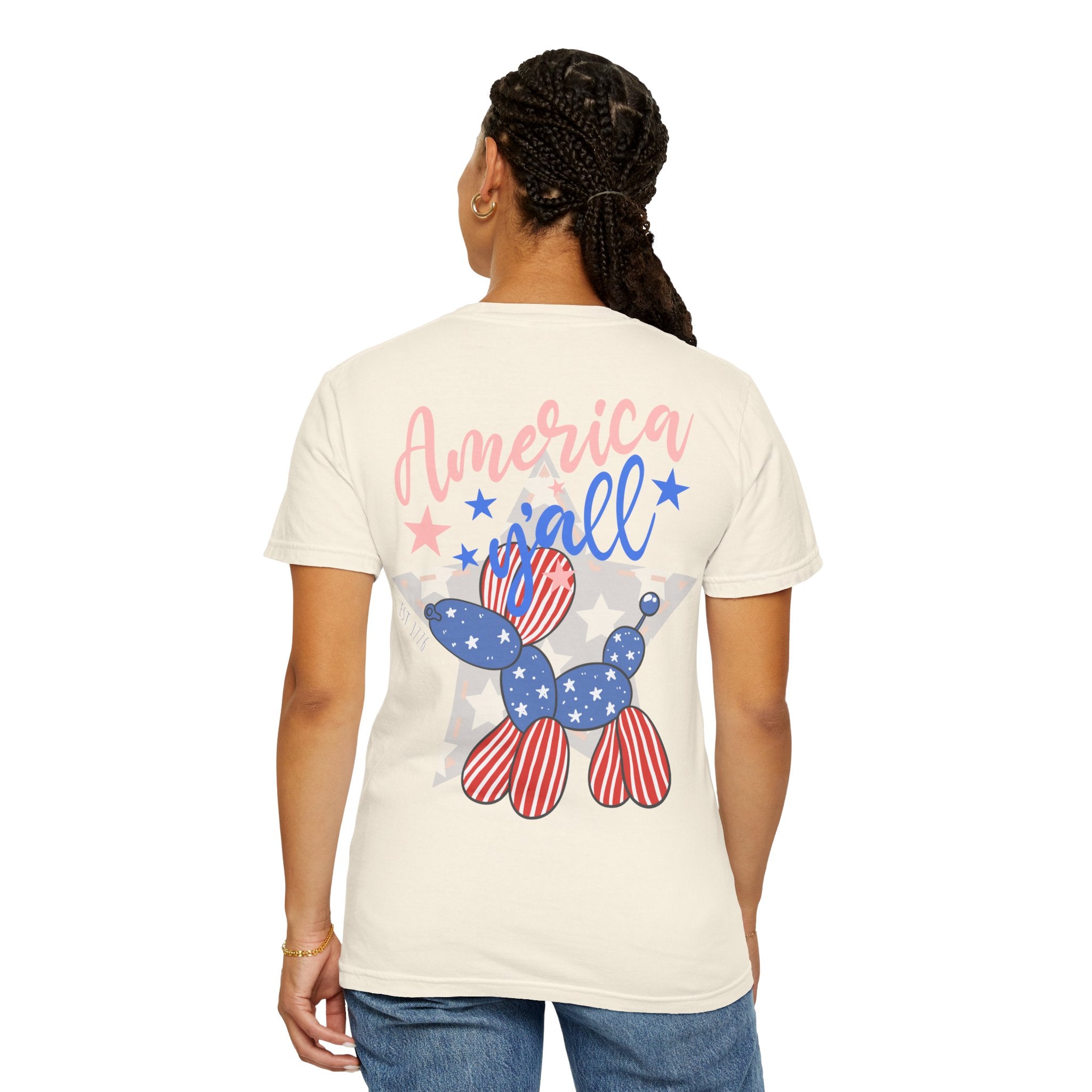 Patriotic Balloon Dog T-Shirt — "America Y'all" 4th of July Tee