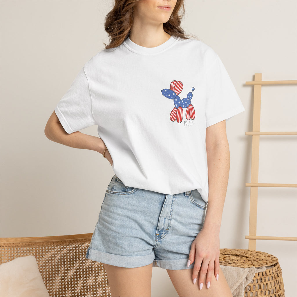 Patriotic Balloon Dog T-Shirt — "America Y'all" 4th of July Tee