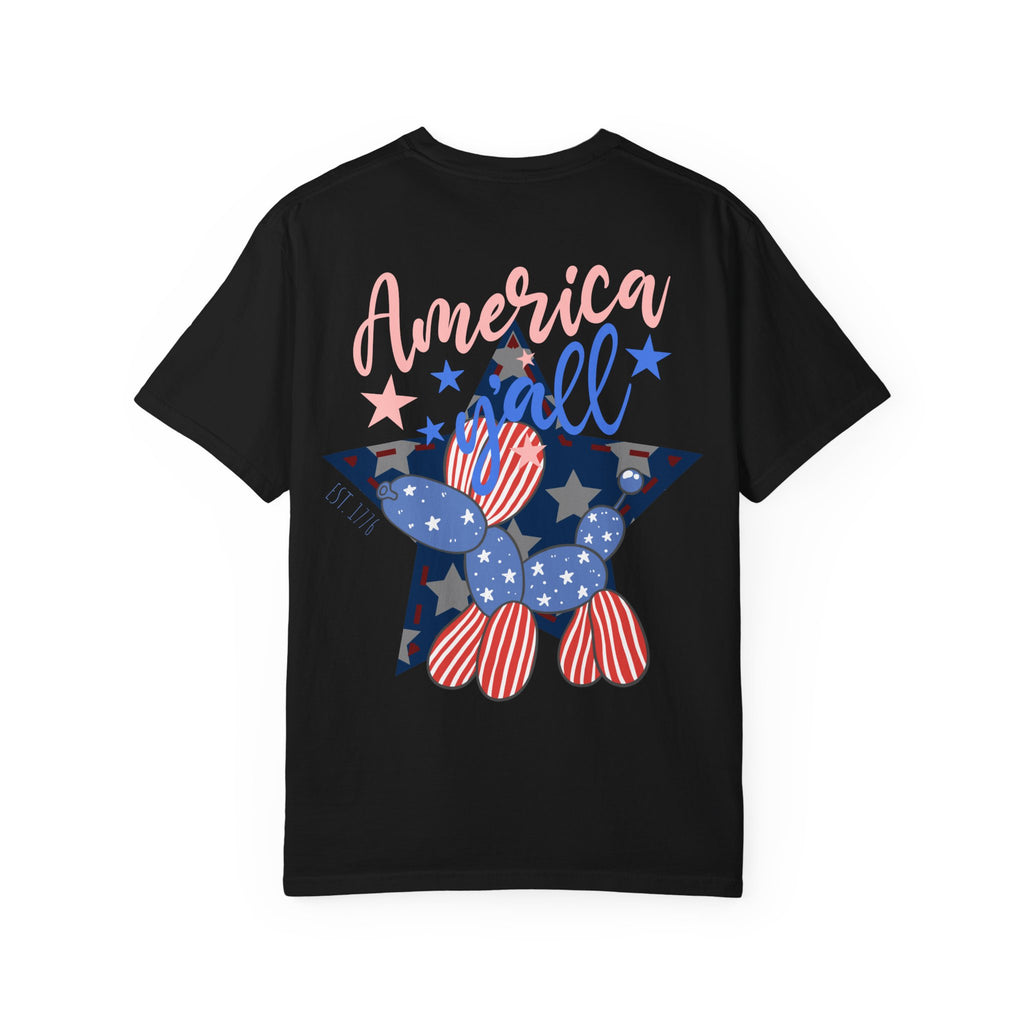 Patriotic Balloon Dog T-Shirt — "America Y'all" 4th of July Tee