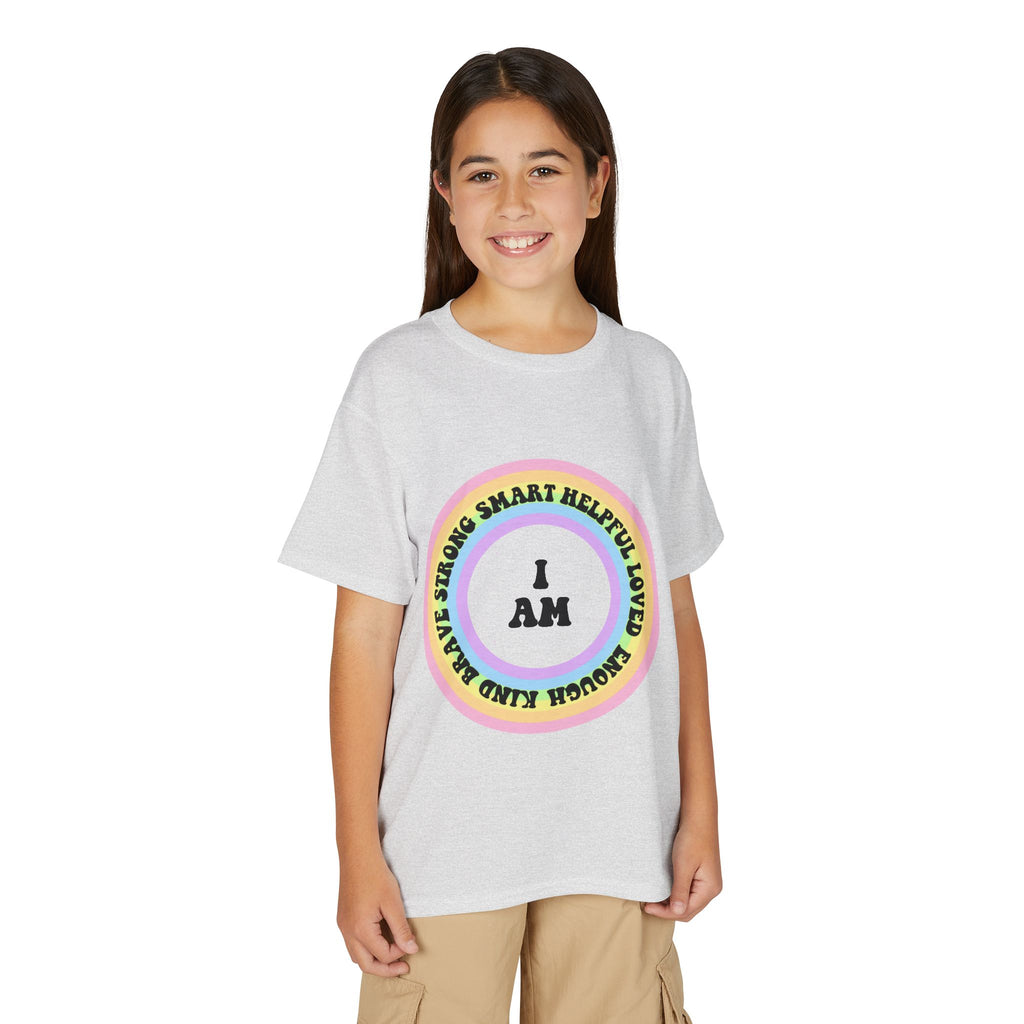 Youth 'I AM' Positive Affirmation T-Shirt — Rainbow Confidence Tee