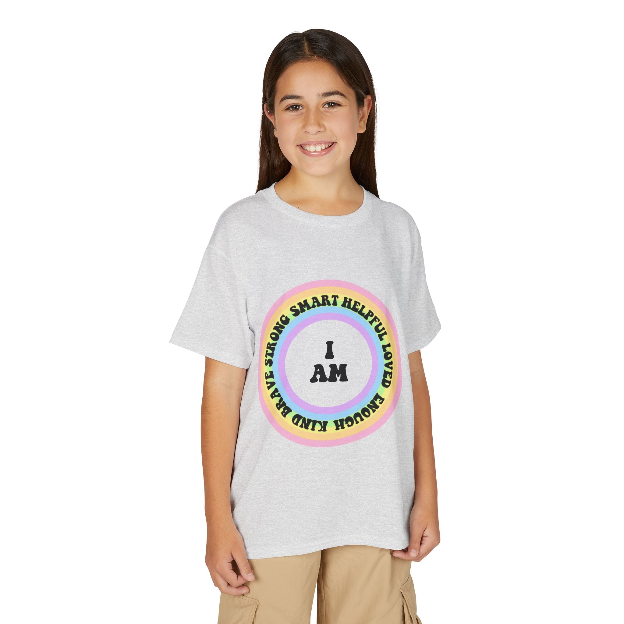 Youth 'I AM' Positive Affirmation T-Shirt — Rainbow Confidence Tee