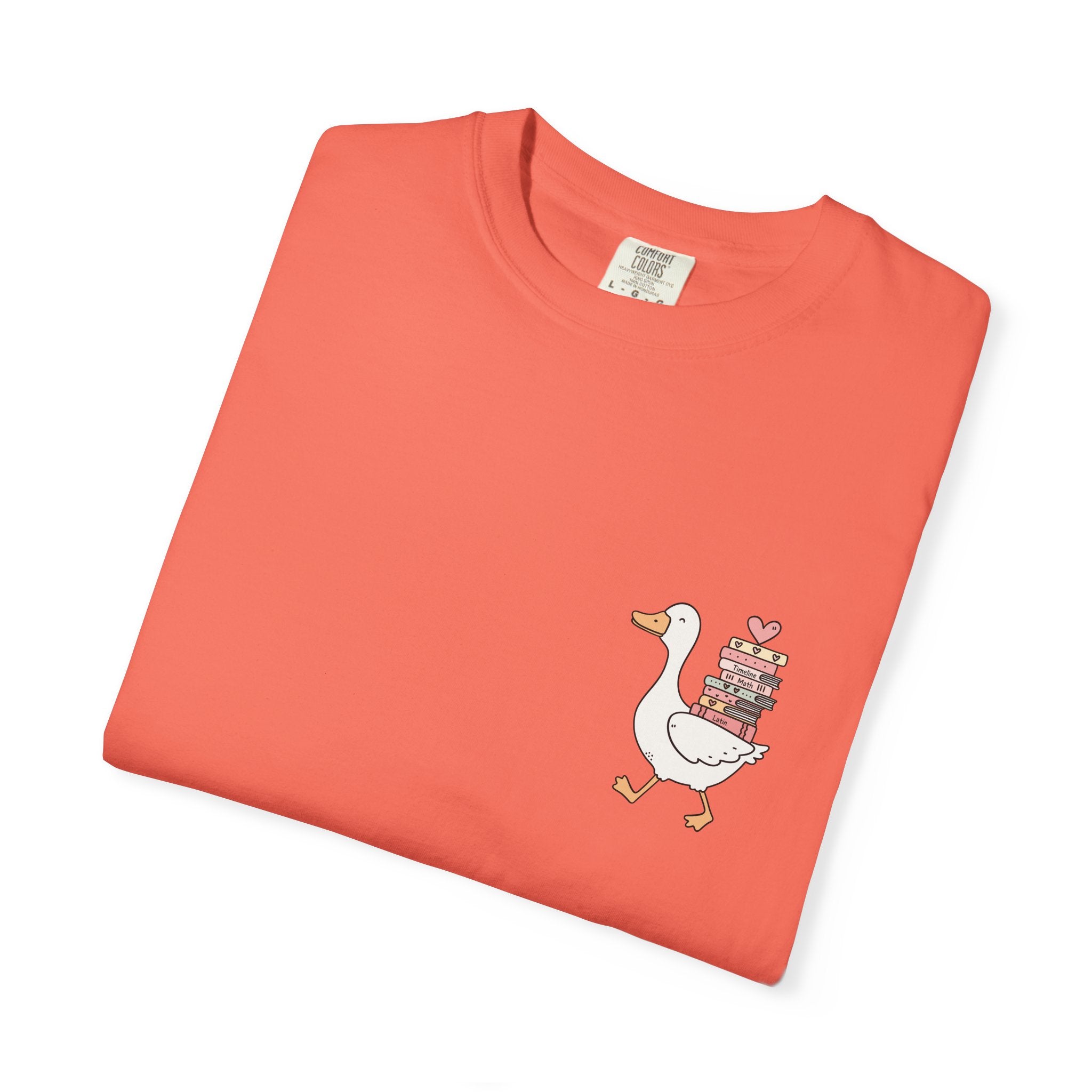 Homeschool Mama Goose T-Shirt — Cute Duck Carrying Books Tee