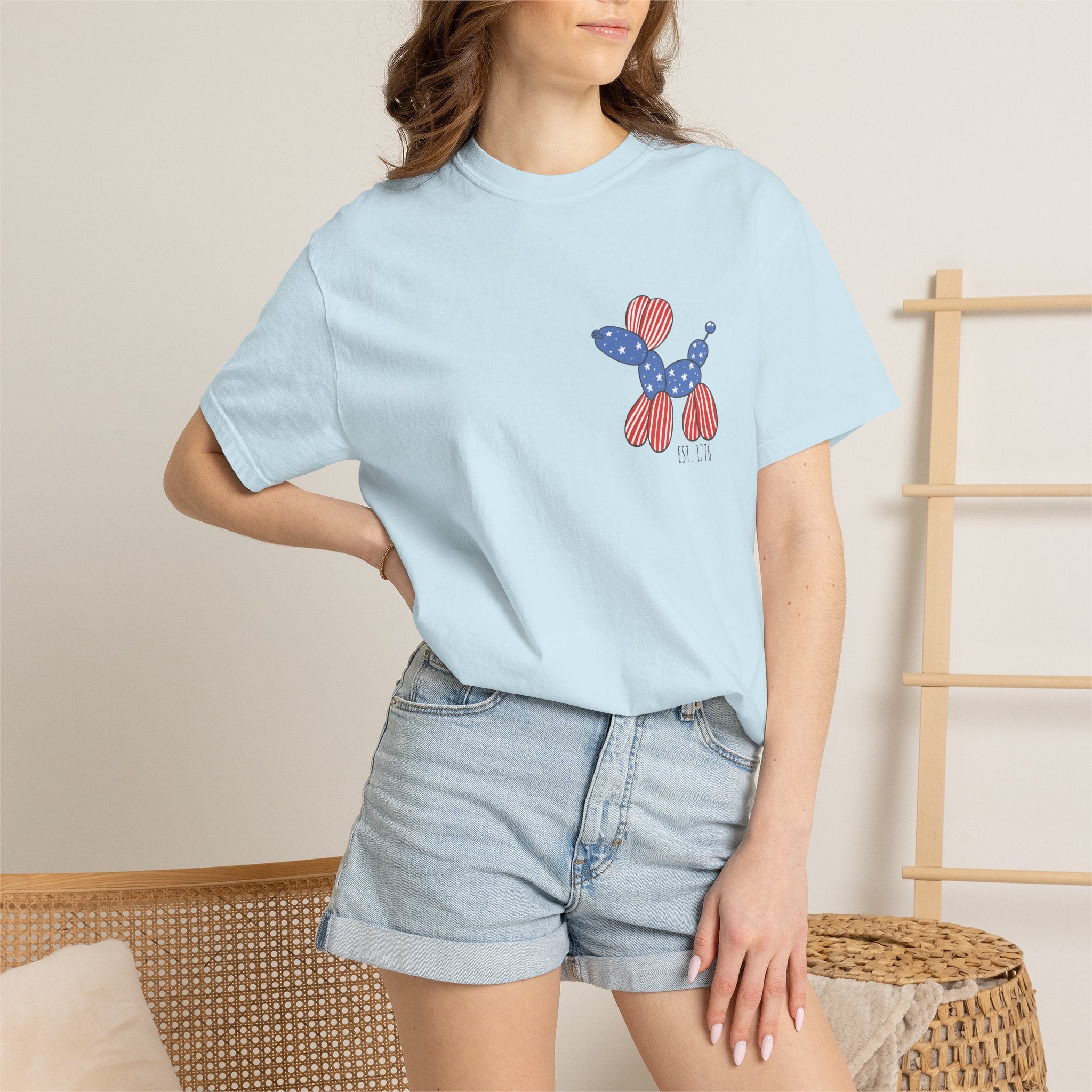Patriotic Balloon Dog T-Shirt — "America Y'all" 4th of July Tee